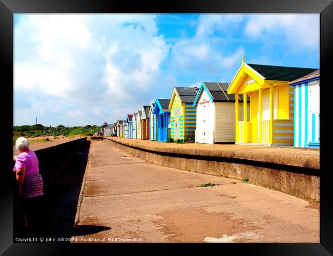 Beach huts in Chapel point at Chapel St. Leonards in Lincolnshire. Framed Print by john hill