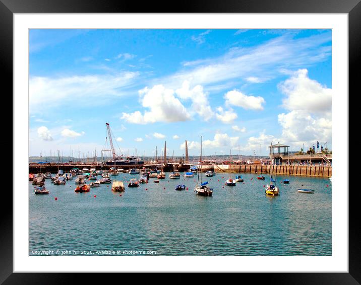 The Harbour and cantilever bridge at Torquay in Devon. Framed Mounted Print by john hill