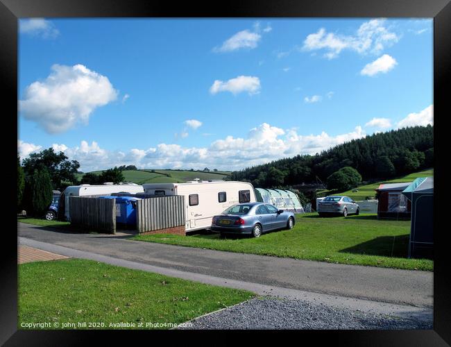 Country campsite at Cofton in Devon. Framed Print by john hill