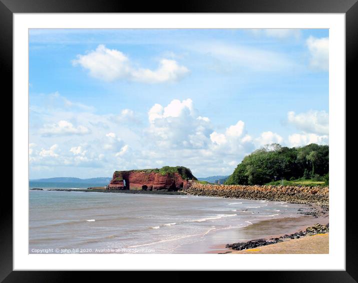 Langstone rock known as Red rock at Dawlish Warren in Devon. Framed Mounted Print by john hill