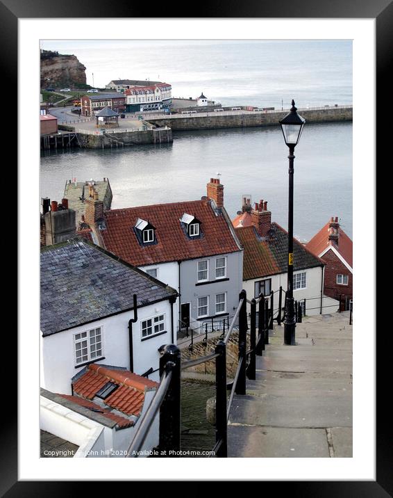 99 steps at Whitby in Yorkshire. Framed Mounted Print by john hill