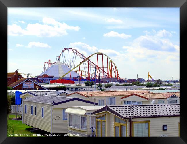 Ingoldmells caravans and funfair in Lincolnshire. Framed Print by john hill