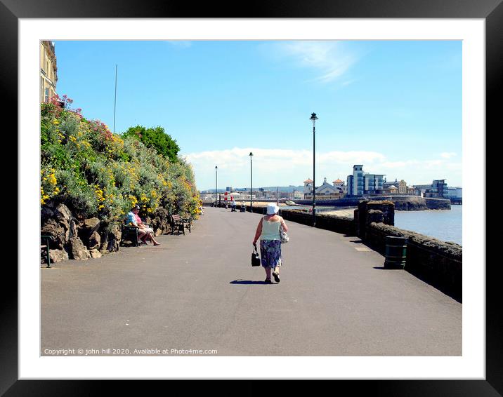 The promenade at Anchor Head in Weston-Super-Mare. Framed Mounted Print by john hill