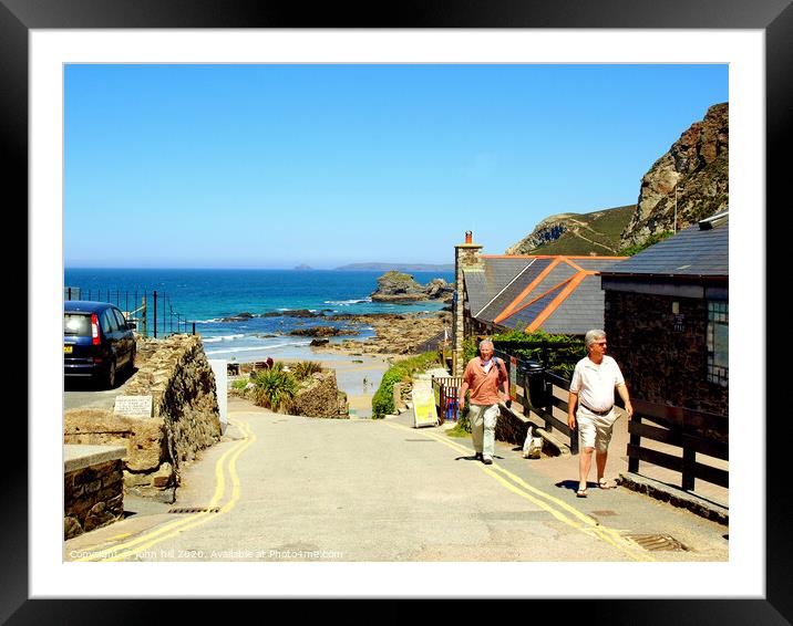 Entrance to the beach at St. Agnes in Cornwall. Framed Mounted Print by john hill