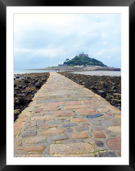 St. Michael's Mount at low tide in Cornwall. Framed Mounted Print by john hill
