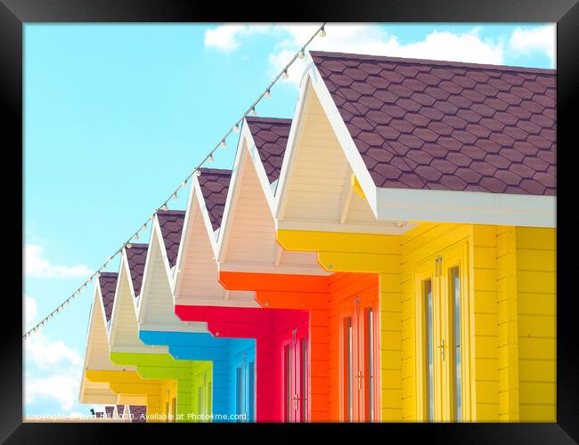 Beach Huts at the North bay in Scarborough. Framed Print by john hill