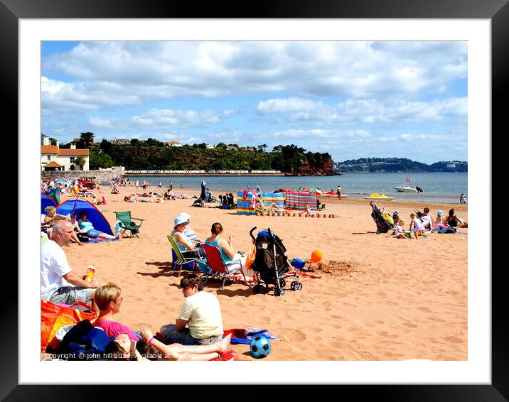 Goodrington Beach at Paignton in Devon. Framed Mounted Print by john hill