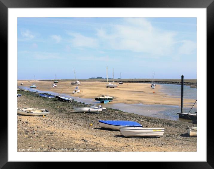 Beached Boats at low tide. Framed Mounted Print by john hill