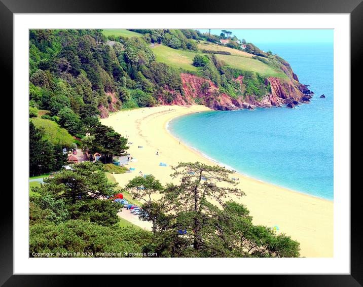Blackpool Sands in Devon taken from the cliff coast path. Framed Mounted Print by john hill