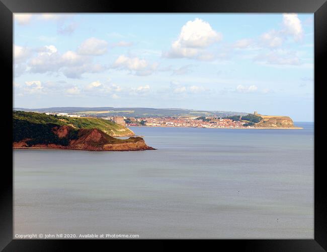 Scarborough bay viewed from Cayton bay in Yorkshire. Framed Print by john hill