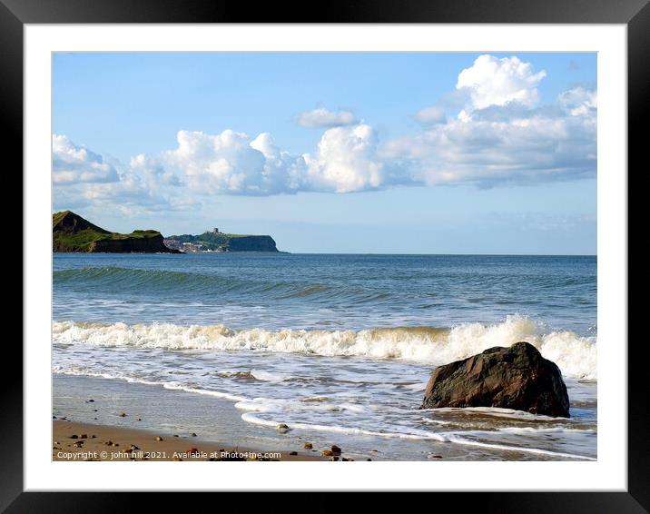Scarborough coastline from Cayton Bay in Yorkshire. Framed Mounted Print by john hill