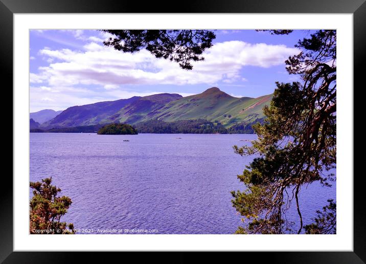 Catbells and Derwentwater in Cumbria, UK. Framed Mounted Print by john hill
