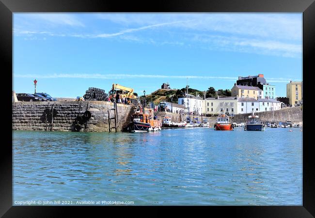 Returning Ferry to Tenby harbour in Wales. Framed Print by john hill