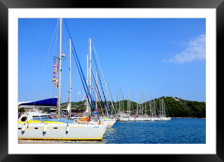 Marina at Skiathos in Greece. Framed Mounted Print by john hill