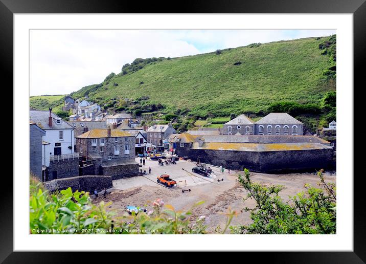 Slipway at Port Isaac in Cornwall. Framed Mounted Print by john hill