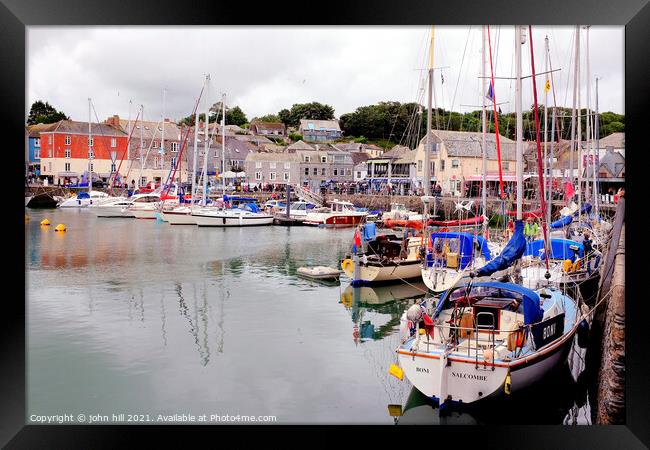 Harbour at Padstow in Cornwall. Framed Print by john hill