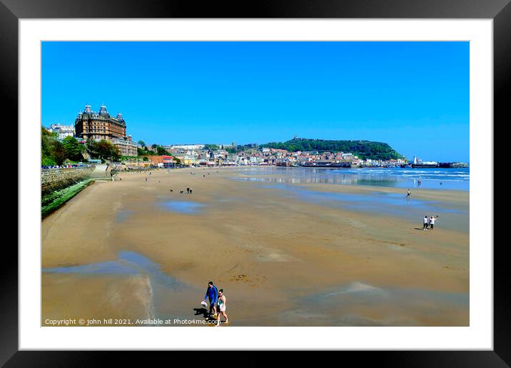 Scarborough South beach in May in Yorkshire. Framed Mounted Print by john hill