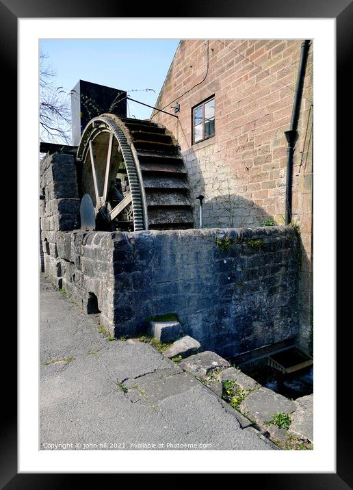 Mill Water Wheel. Framed Mounted Print by john hill