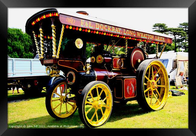 Vintage Showman Steam Tractor. Framed Print by john hill