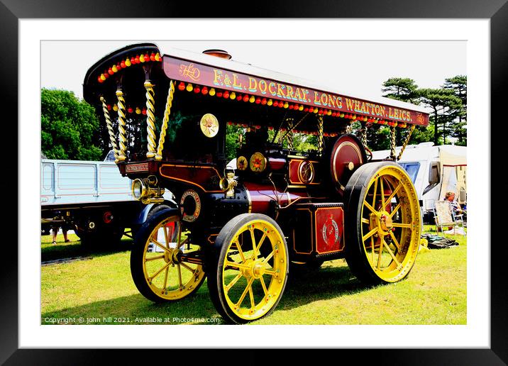 Vintage Showman Steam Tractor. Framed Mounted Print by john hill