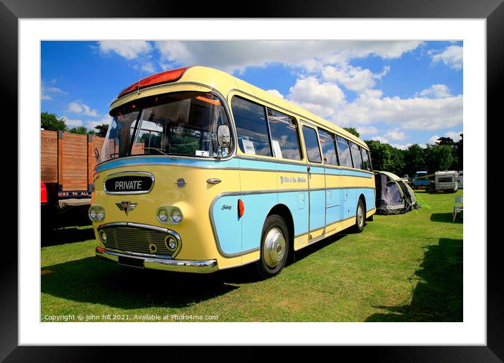 Vintage 1961 A.E.C Reliance bus. Framed Mounted Print by john hill