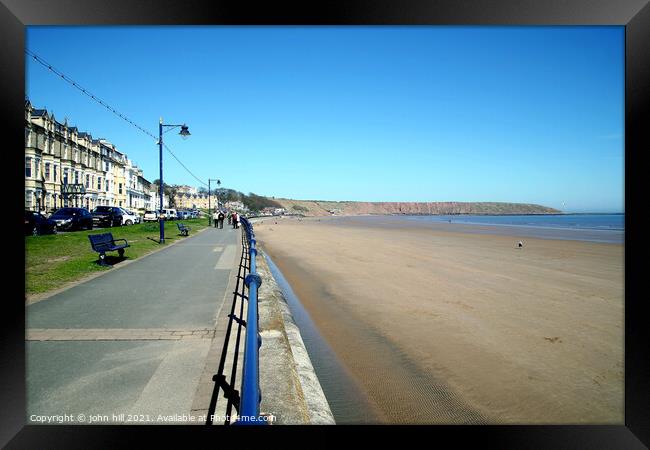 Seafront in April at Filey in Yorkshire Framed Print by john hill