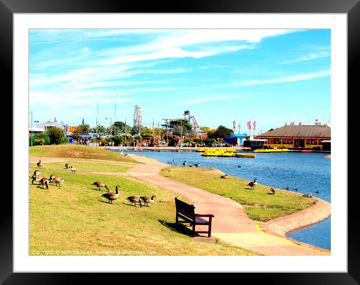 Skegness boating lake in Lincolnshire Framed Mounted Print by john hill