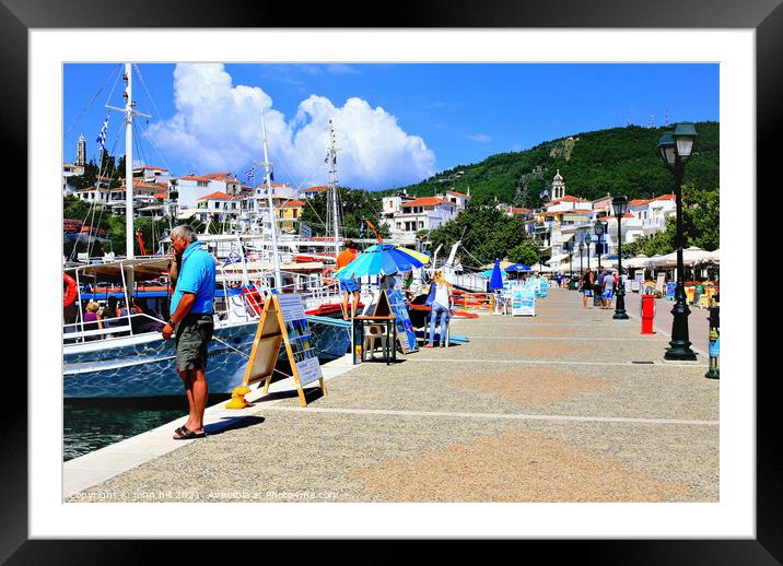 Old Port at Skiathos town in Greece Framed Mounted Print by john hill