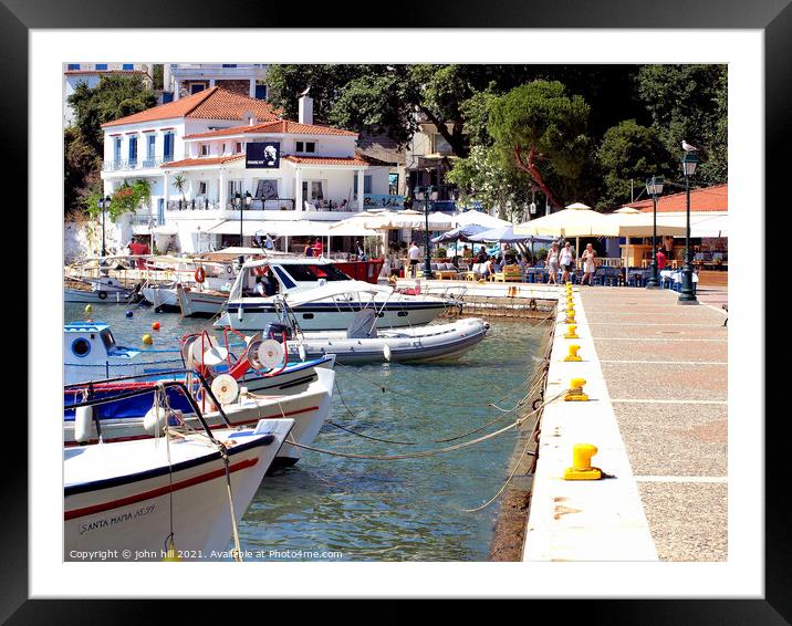 Old Port in Skiathos town in Greece. Framed Mounted Print by john hill
