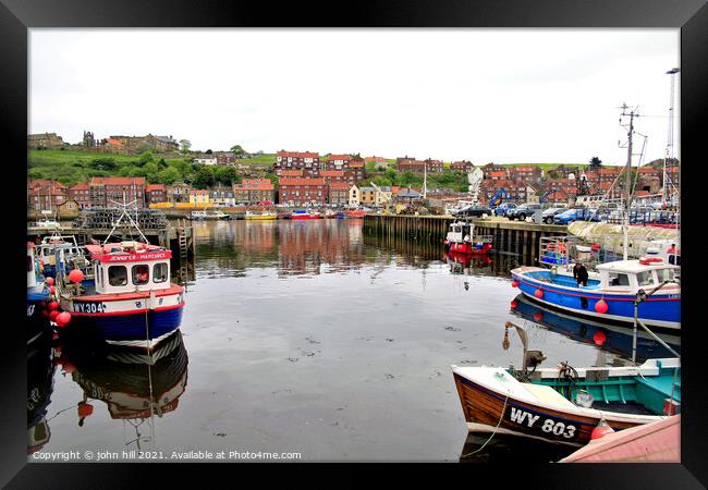 Harbour at Whitby in North Yorkshire. Framed Print by john hill