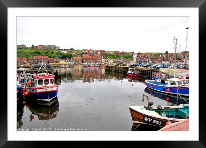Harbour at Whitby in North Yorkshire. Framed Mounted Print by john hill