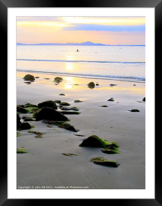Sunset at Shell Island in Wales. Framed Mounted Print by john hill