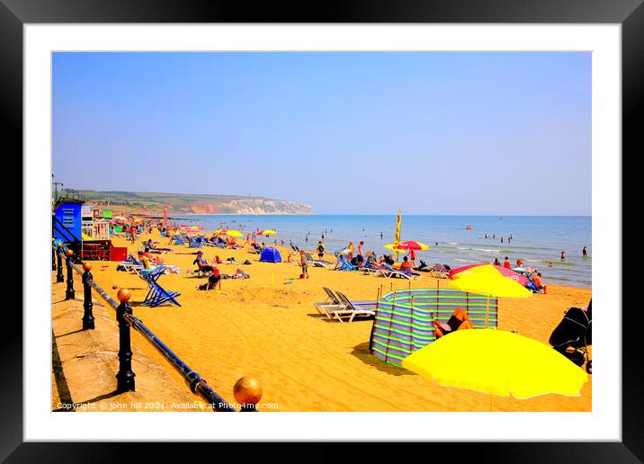 Sandown central beach in July before Covid. Framed Mounted Print by john hill