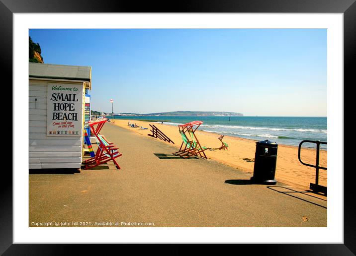 Hope beach at Shanklin on the Isle of Wight Framed Mounted Print by john hill