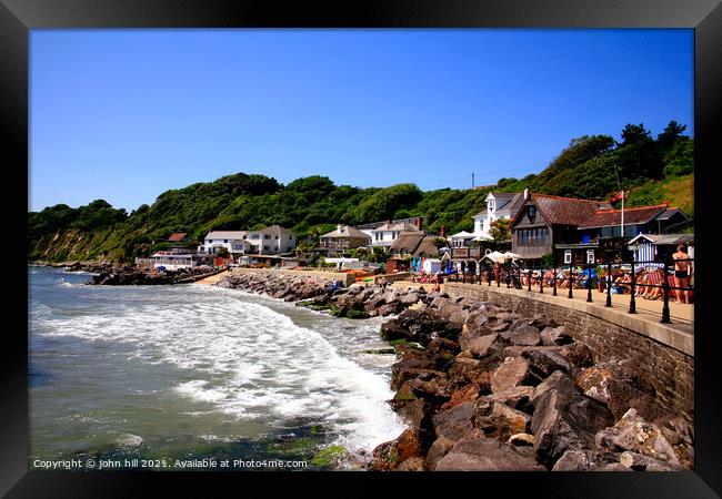 Flood protection at Steephill cove. Framed Print by john hill