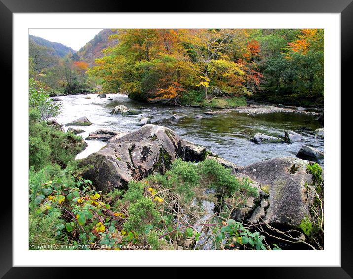 Autumn at Pass of Aberglaslyn in Wales. Framed Mounted Print by john hill