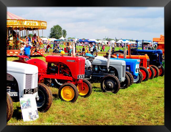 Various tractors at Country Show. Framed Print by john hill