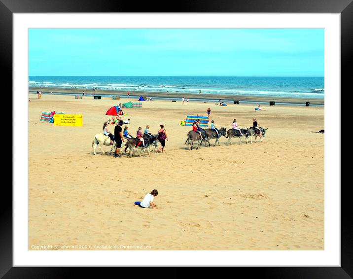 Donkey rides on Mablethorpe beach. Framed Mounted Print by john hill