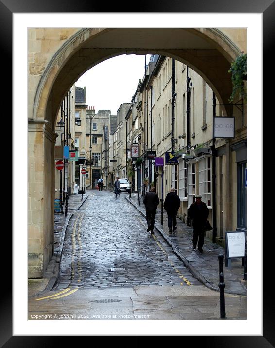 Queen Street at Bath in Somerset. Framed Mounted Print by john hill