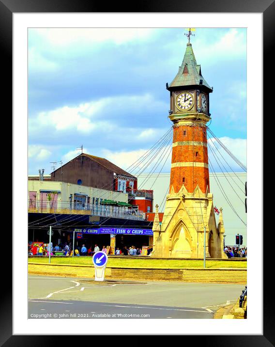 Clock tower, Skegness, Lincolnshire. Framed Mounted Print by john hill