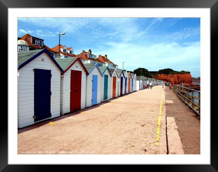 beach Huts at Preston sands in Devon Framed Mounted Print by john hill