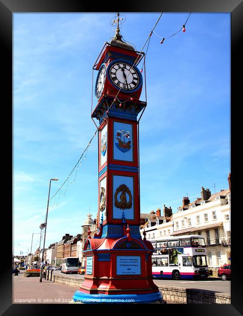  Commemoration Clocktower. Framed Print by john hill
