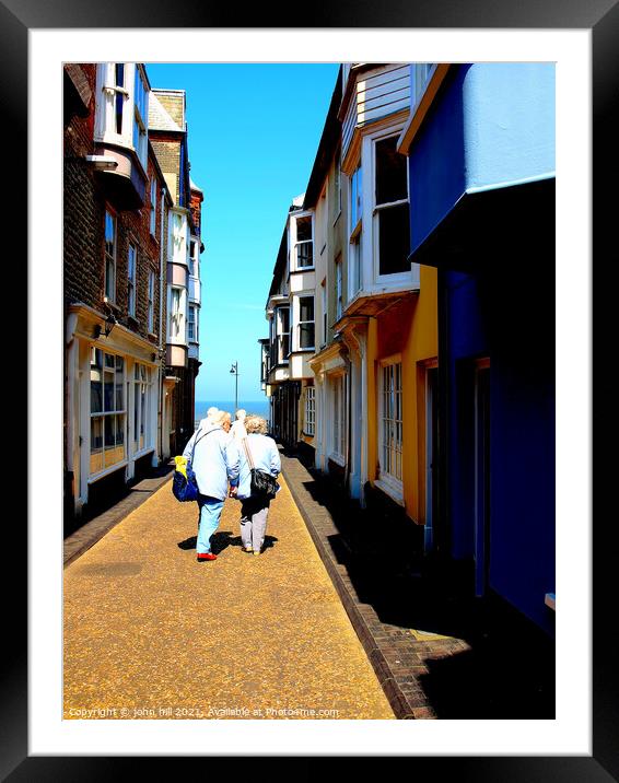 Sea Lane at Cromer in Norfolk. Framed Mounted Print by john hill