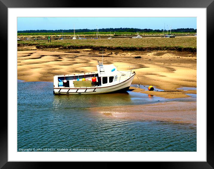 Beached at Wells Next The Sea in Norfolk. Framed Mounted Print by john hill