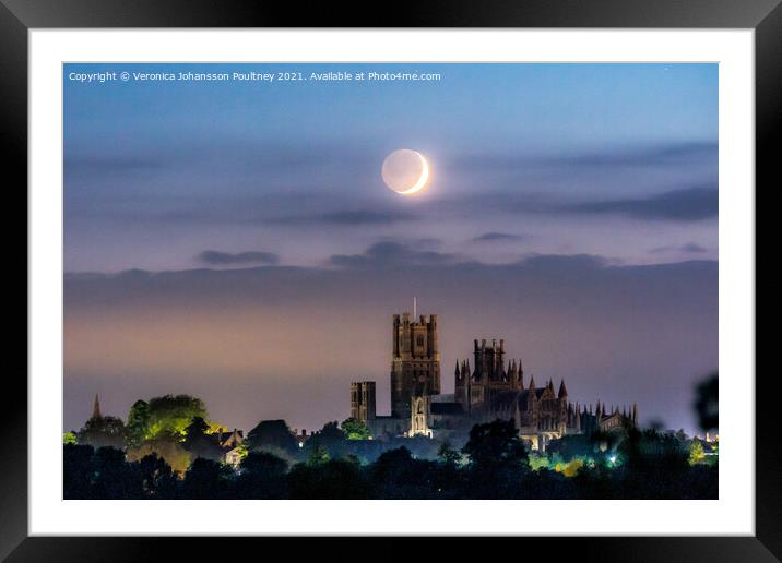 Ely Cathedral at night, Ely  Framed Mounted Print by Veronica in the Fens