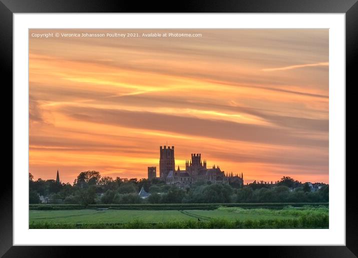 Ely Cathedral in a pastel Sunset  Framed Mounted Print by Veronica in the Fens