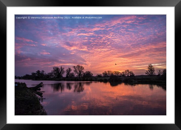 Sky cloud over river in Ely Framed Mounted Print by Veronica in the Fens