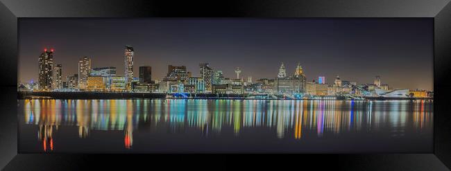Liverpool City Waterfront Skyline Panorama Framed Print by Martin Noakes