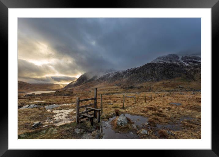 Tryfan, the Glyders and the Ogewn Valley - Snowdonia  Framed Mounted Print by Martin Noakes