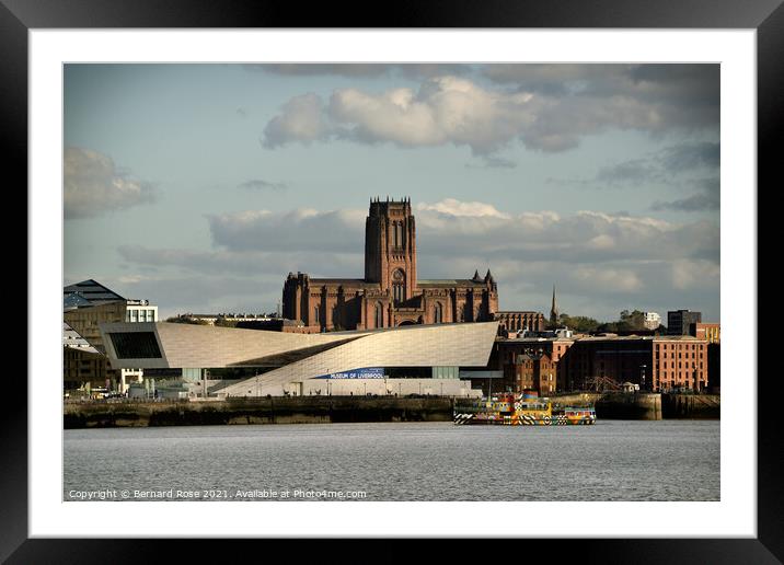 Liverpool Anglican Cathedral from across The Mersey Framed Mounted Print by Bernard Rose Photography